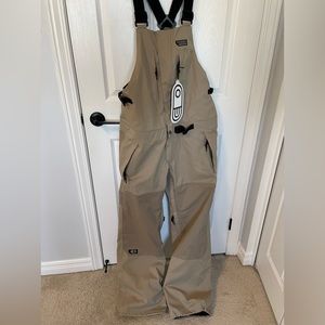 Airblaster stretch krill bib snow pant - sandstone